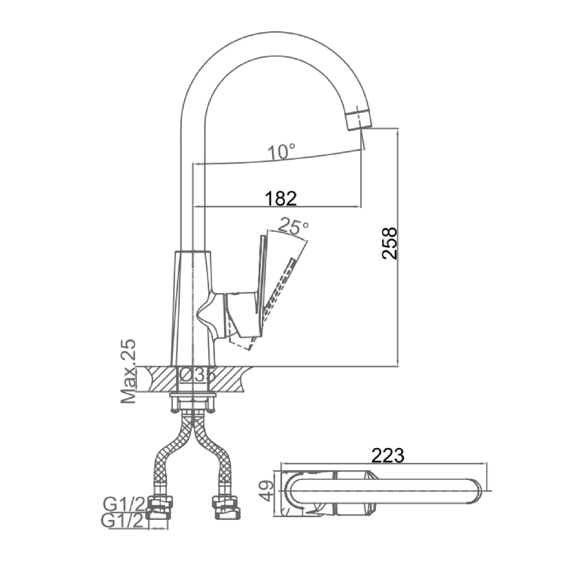 Ảnh Vòi rửa bát nóng lạnh D&K DK1322441 2