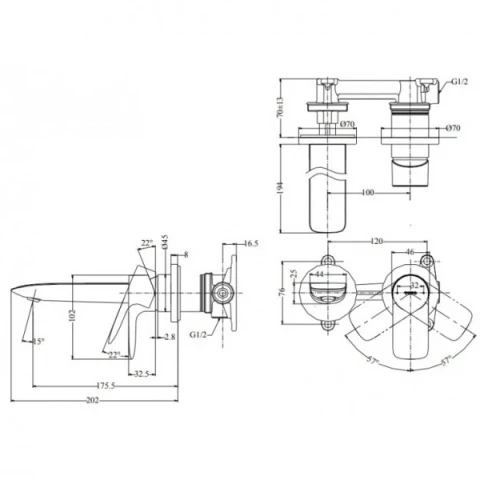 Ảnh Vòi chậu gắn tường TOTO TLG04309BB 2