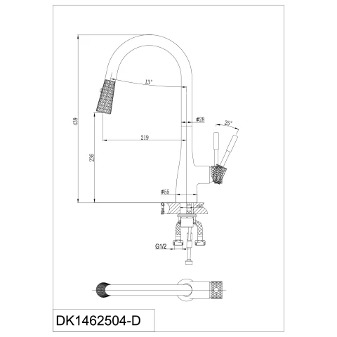 Ảnh Vòi rửa bát nóng lạnh D&K DK1462504-D 2
