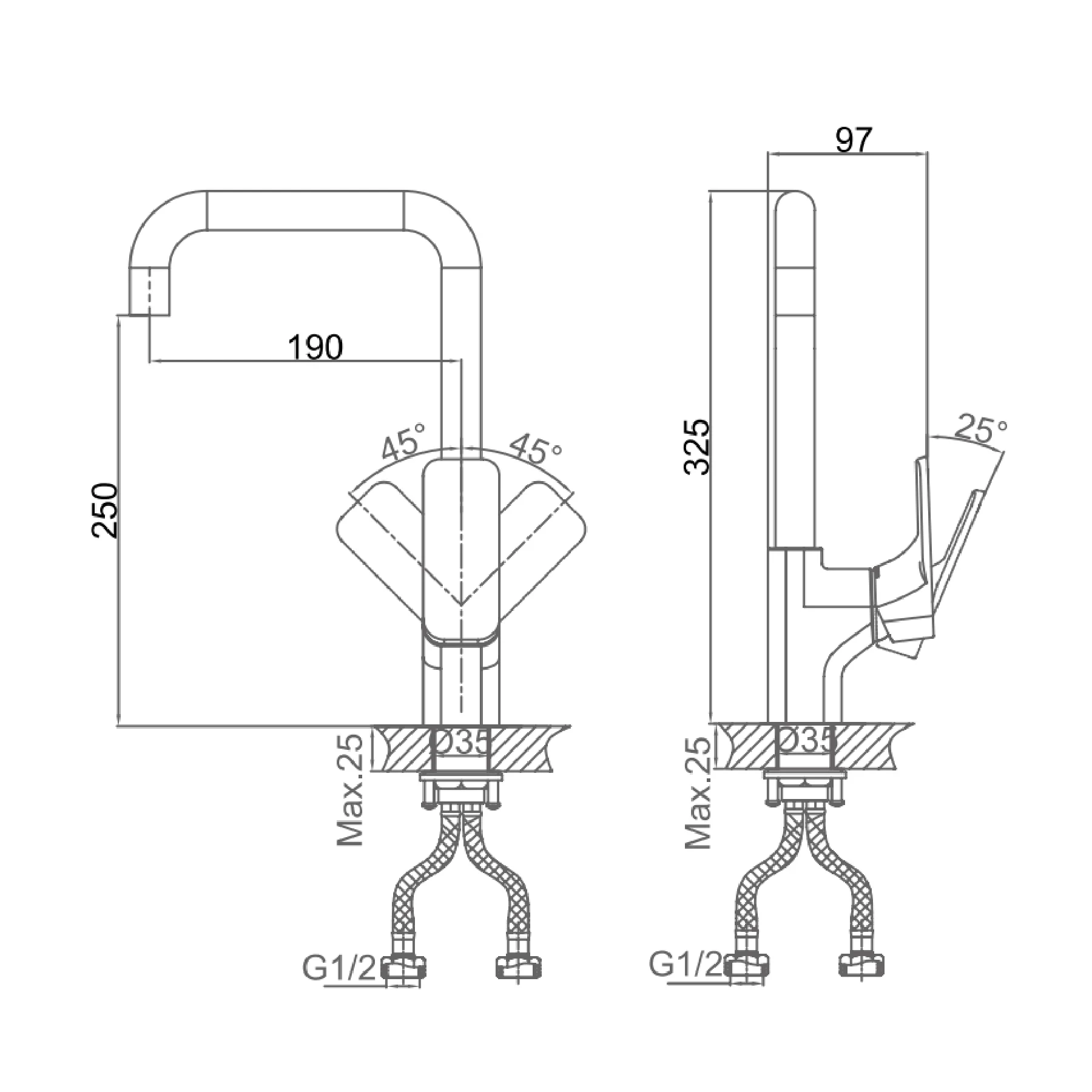 Ảnh Vòi rửa bát nóng lạnh D&K DK1432483 2