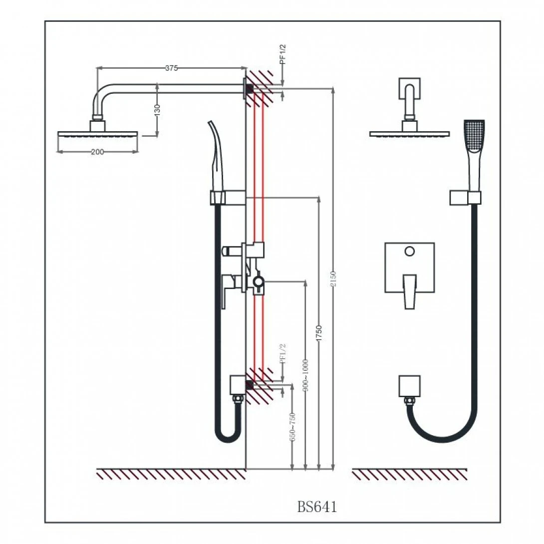 Ảnh Sen tắm âm tường Caesar BS659 2