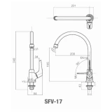 Vòi rửa bát Inax SFV-17 2