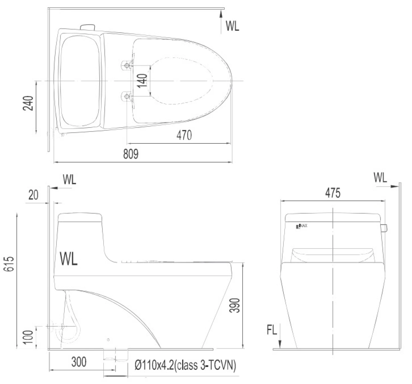 ban ve bon cau Inax AC-1035+CW-KA22AVN