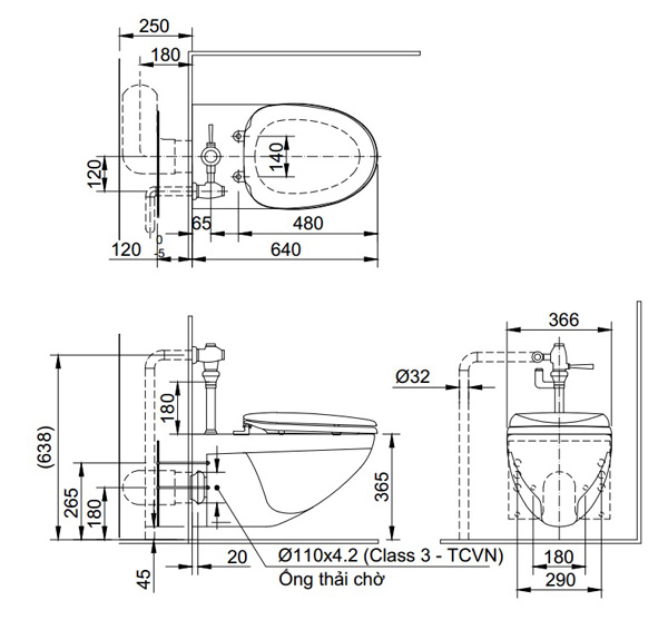 Ban ve bon cau inax AC-22P