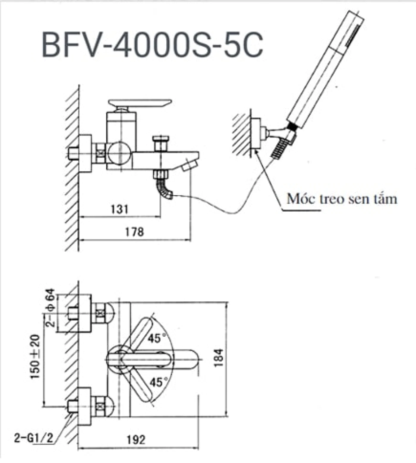 ban ve sen tam Inax BFV-4000S
