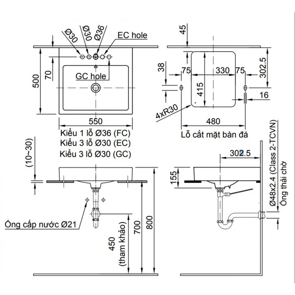 ban ve chau rua dat ban INAX AL-536V