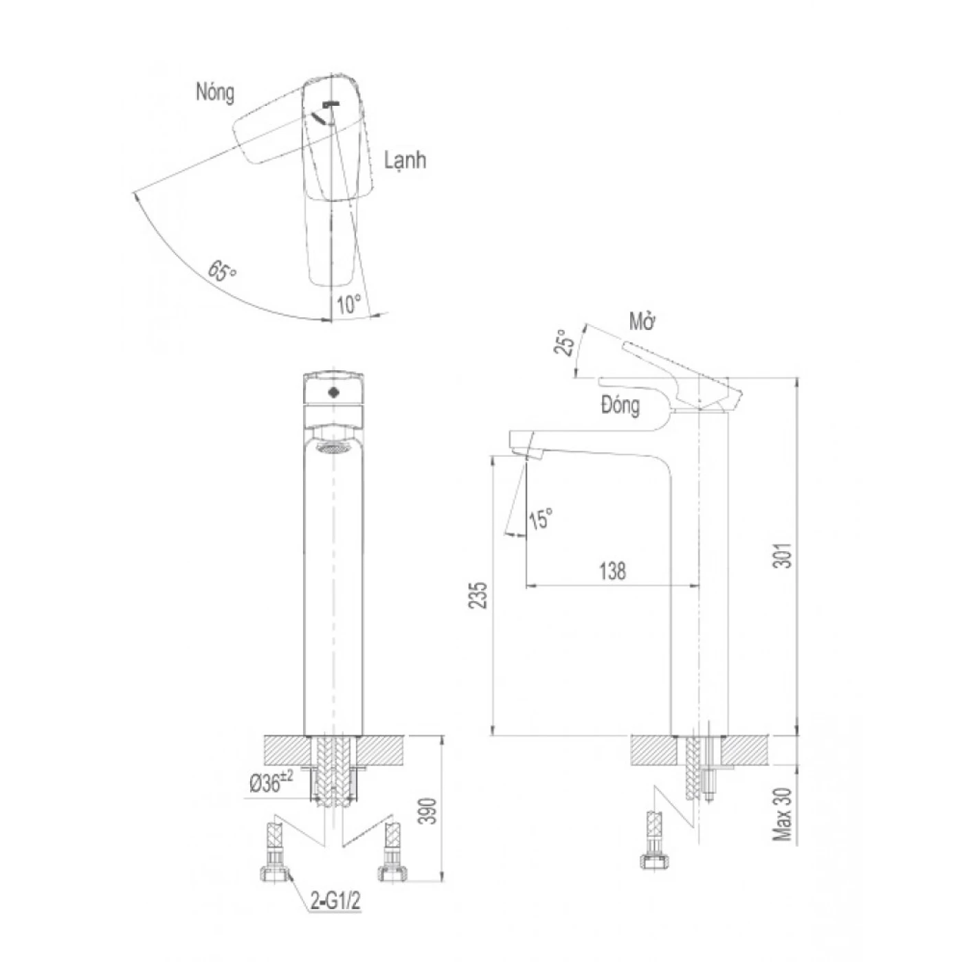 ban ve voi chau Inax LFV-112SH