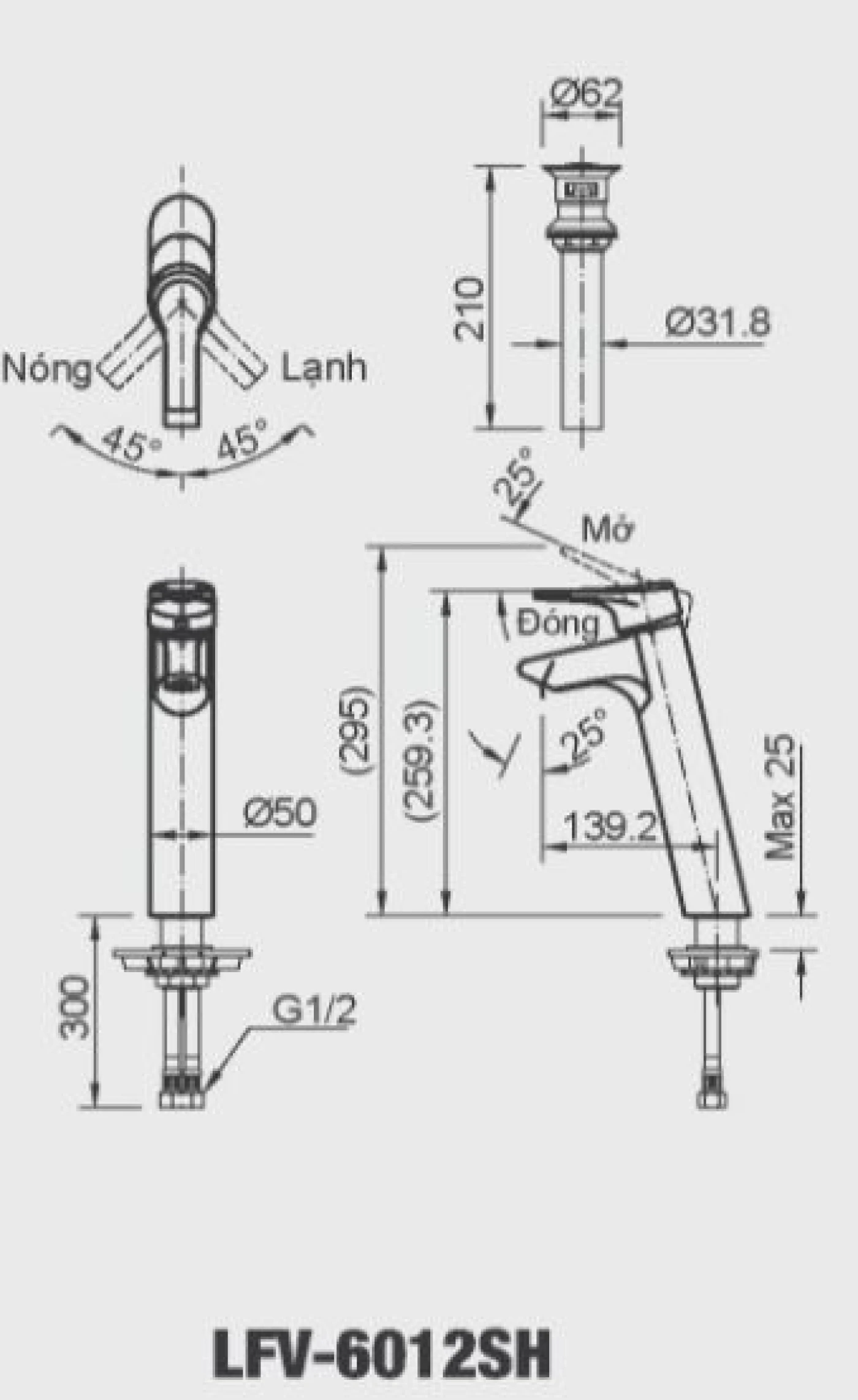 ban ve voi chau Inax LFV-6012SH