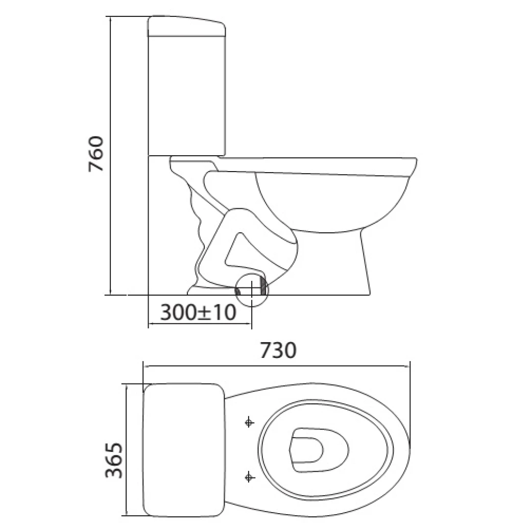 thông số kỹ thuật Bồn cầu 2 khối Viglacera VI44
