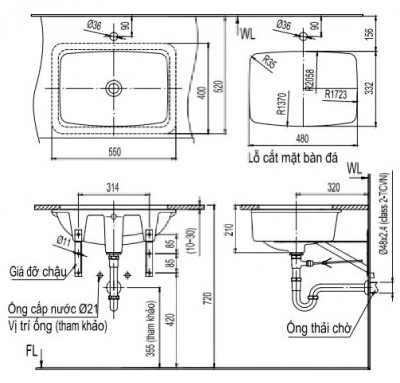 ban ve chau rua am ban Inax AL-2298V
