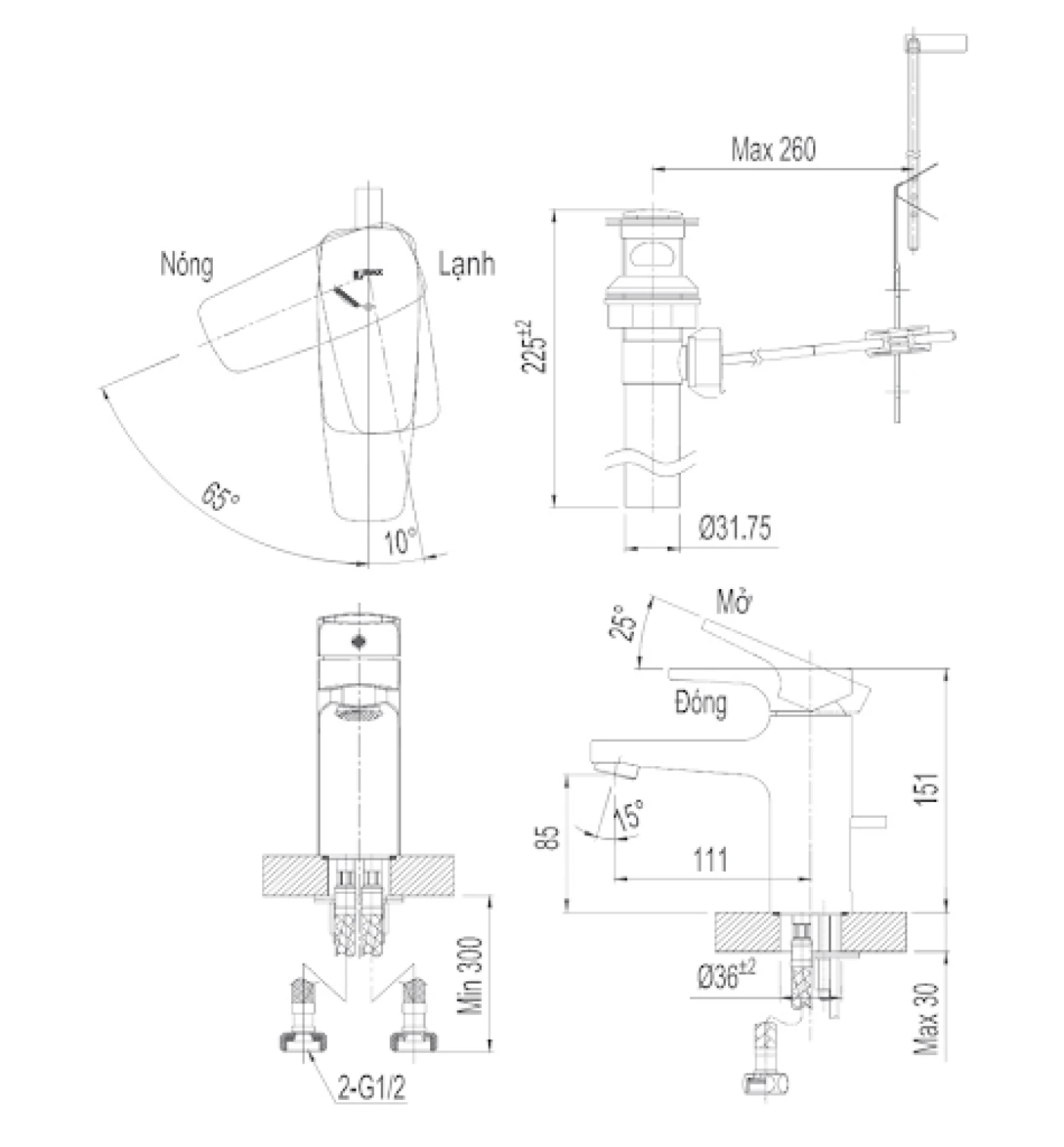 ban ve voi chau Inax LFV-5002S
