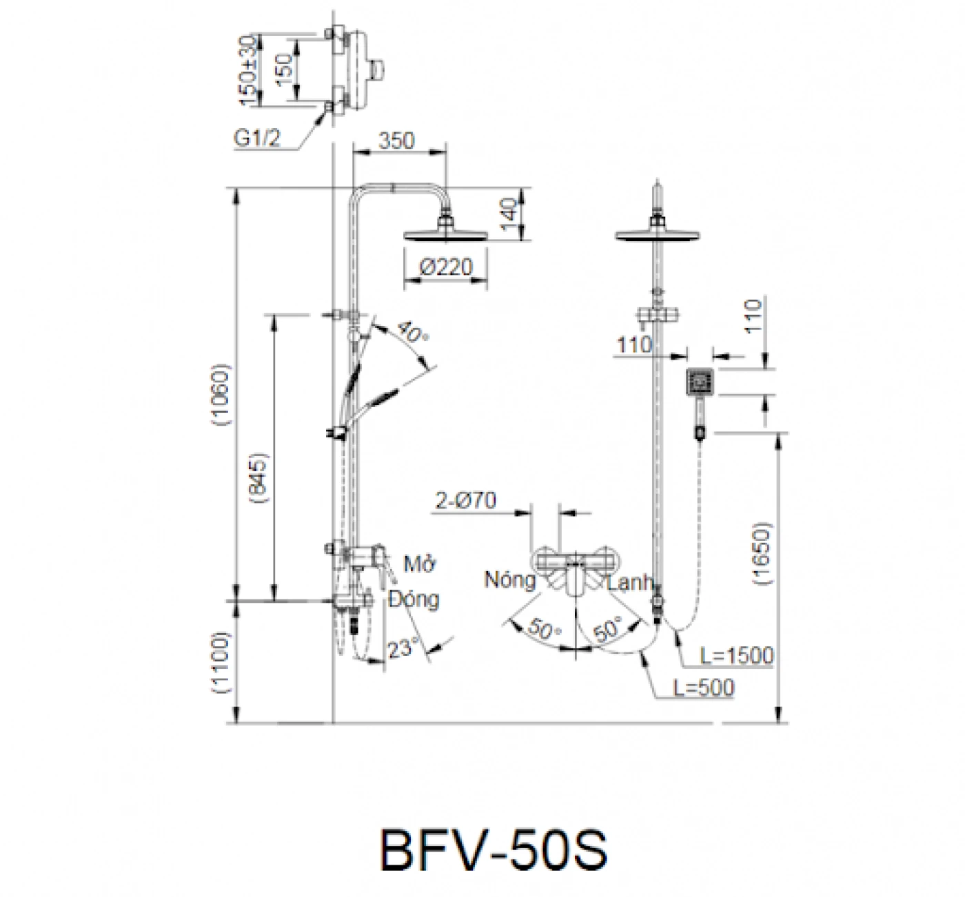 ban ve sen tam cay Inax BFV-50S