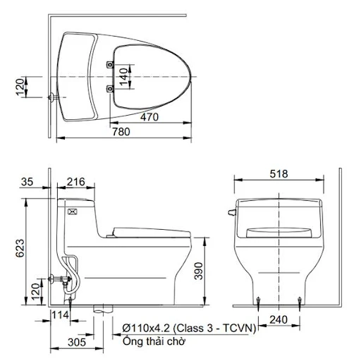  ban ve bon cau nap rua co Inax AC-2700+CW-S15VN