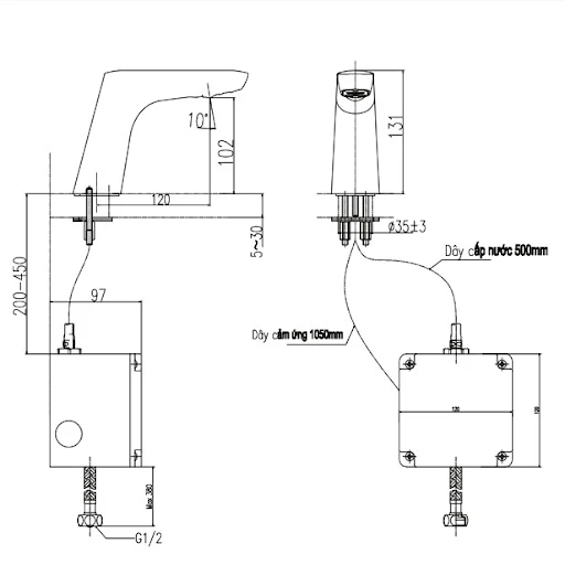 ban ve voi chau Inax AMV-50B