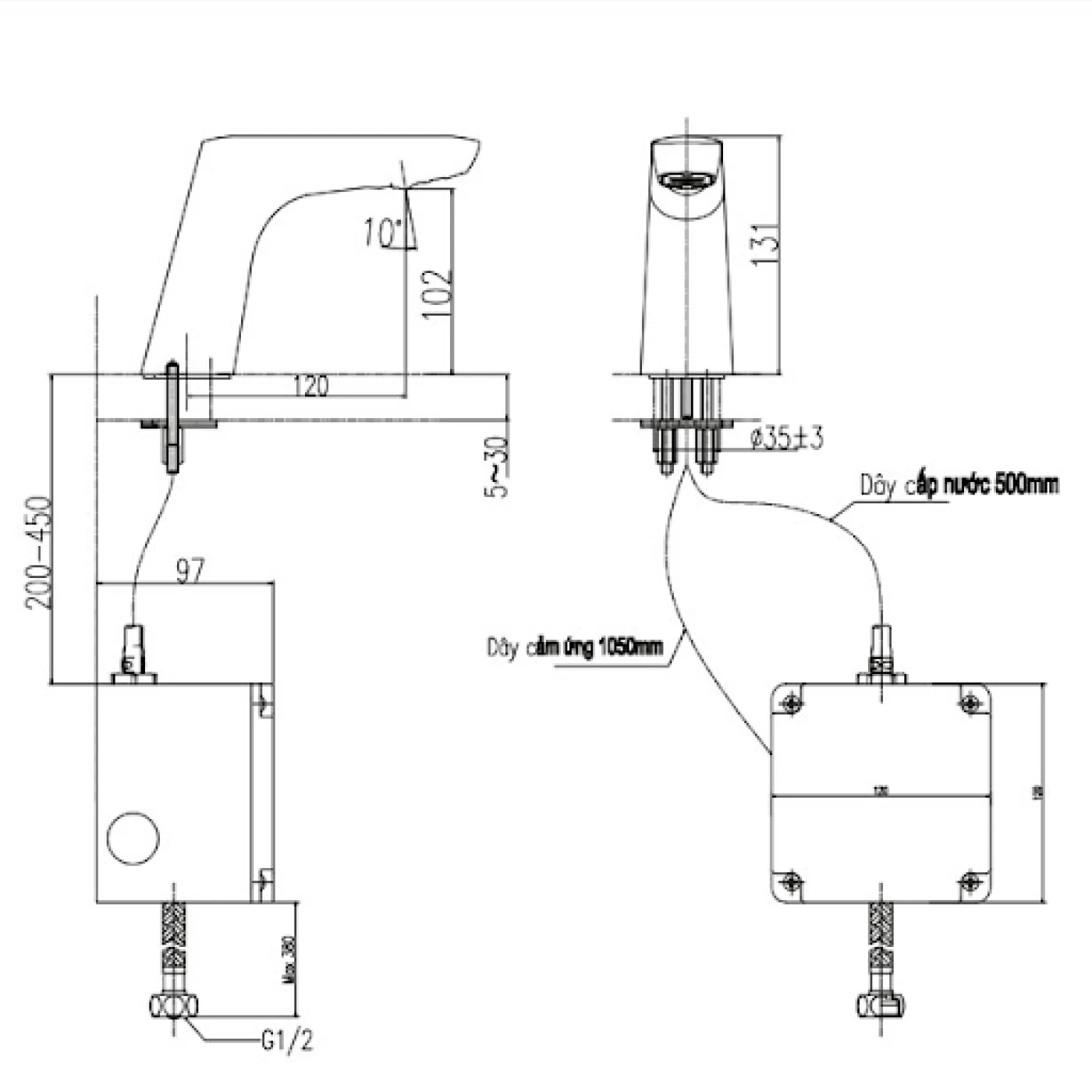 ban ve voi chau Inax AMV-50B