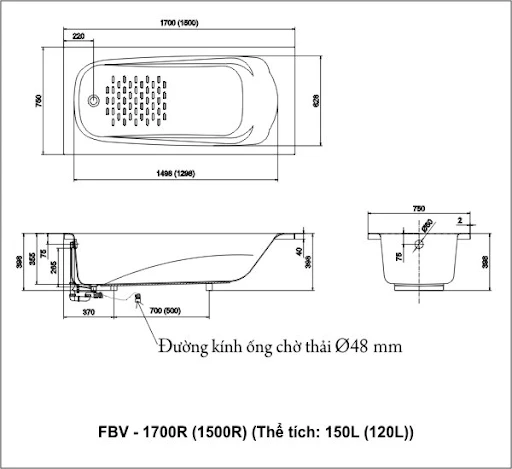 ban ve bon tam INAX OCEAN FBV-1700R