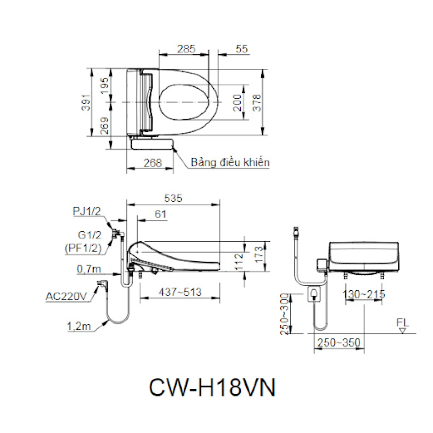 ban ve nap rua dien tu Inax CW-H18VN