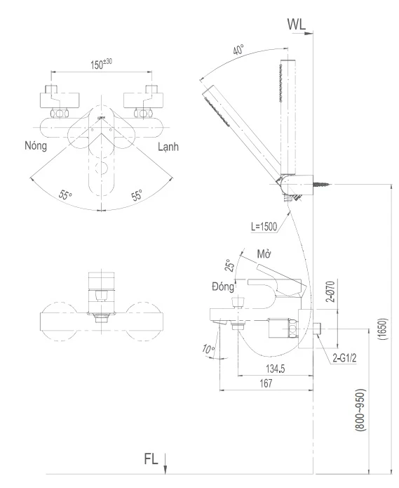 ban ve sen tam Inax BFV-6003S 