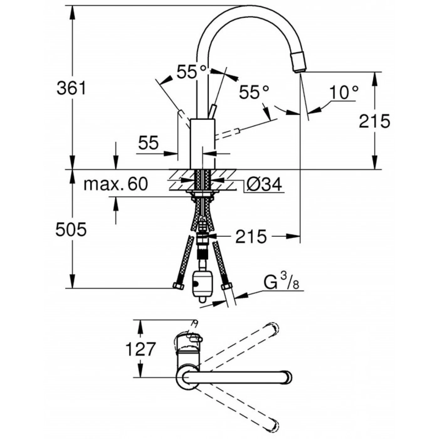 voi tron nuoc nong lanh Concetto 32663001