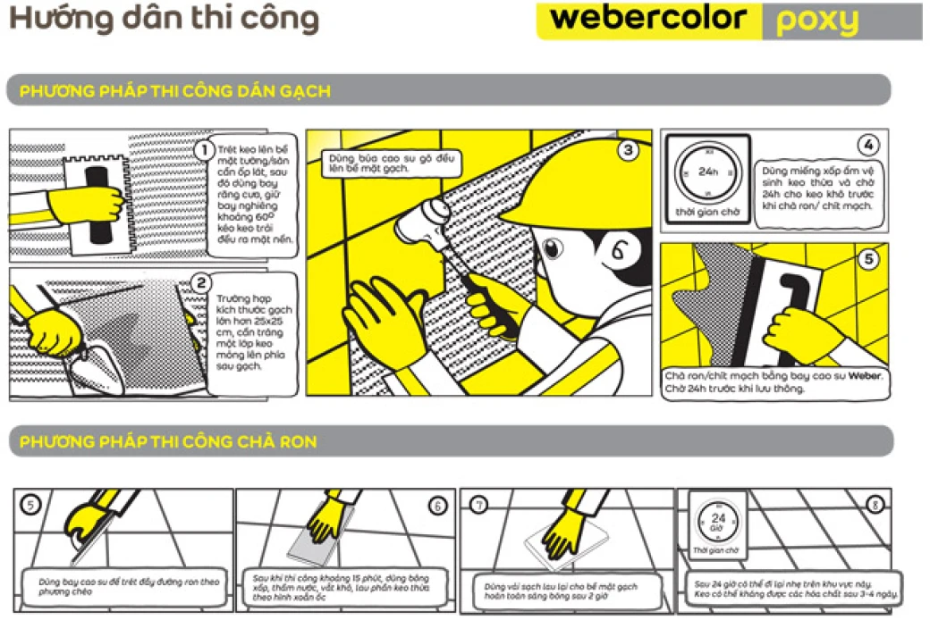 keo dan gach webercolor poxy huong dan thi cong