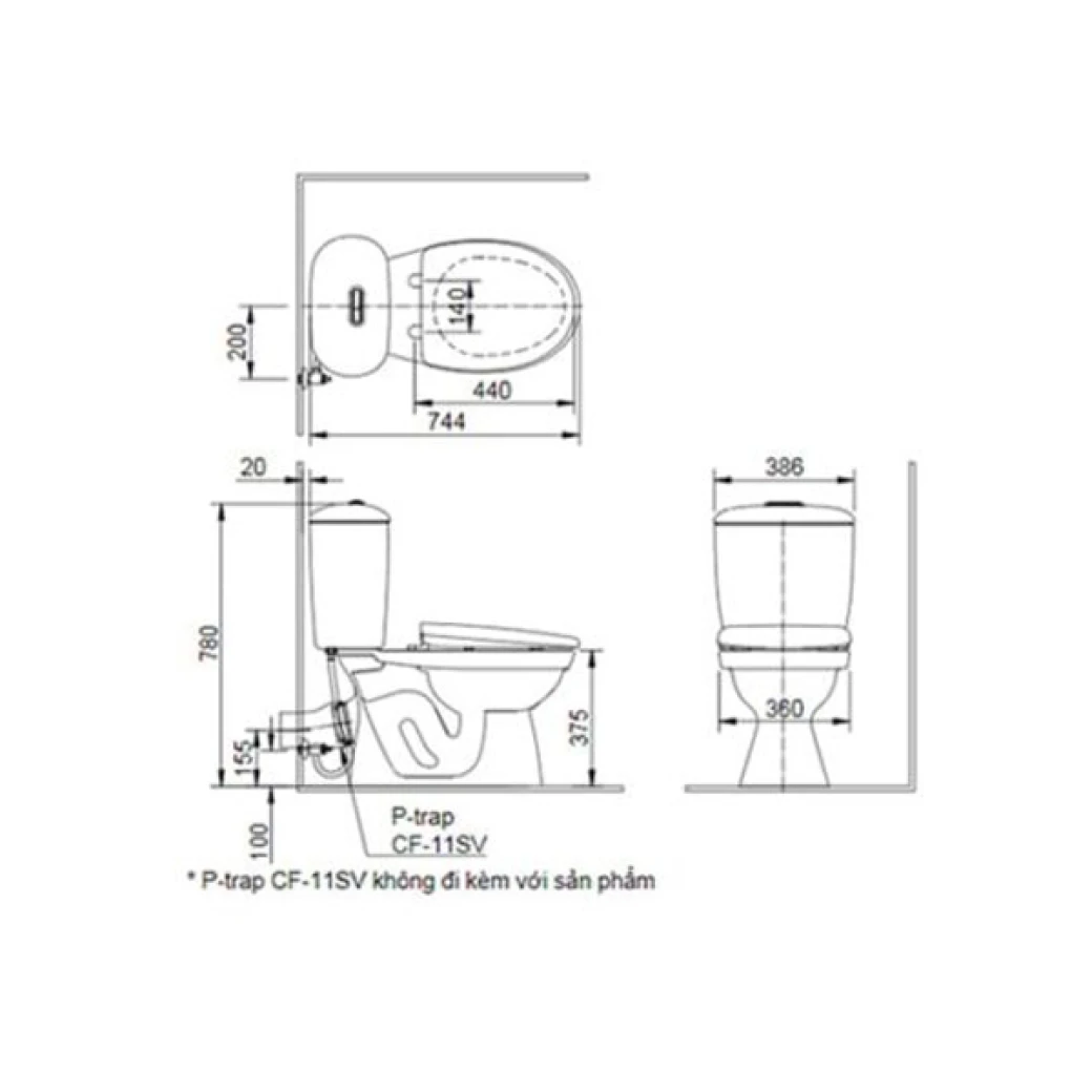 Ban ve bon cau Inax C-306A+CW-S15VN