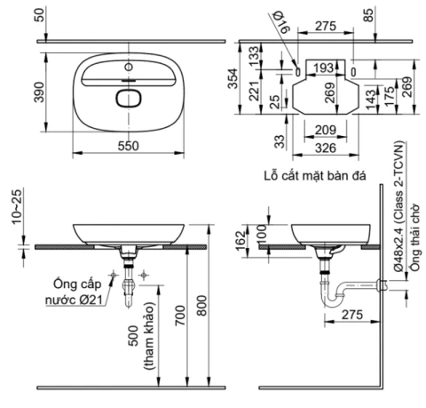 Ảnh Chậu rửa dương bàn Inax AL-662VFC 2
