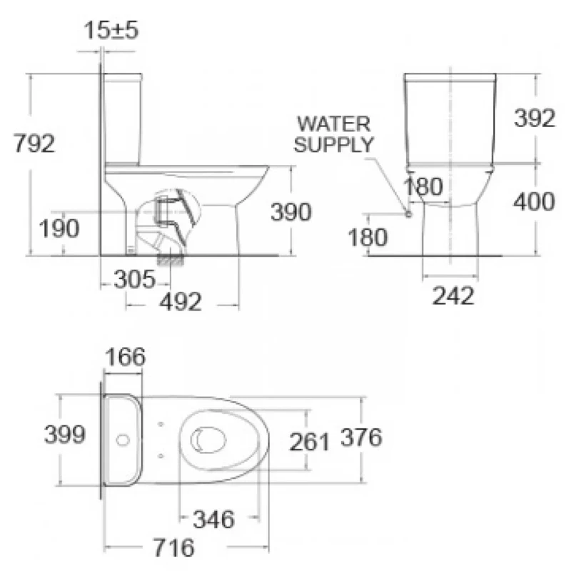 Ảnh Bồn cầu 2 khối American Standard 2630-WT 2
