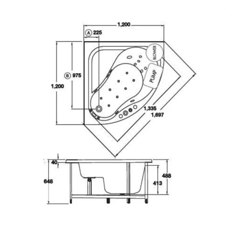 Ảnh Bồn tắm xây Cotto BWA434PP 2