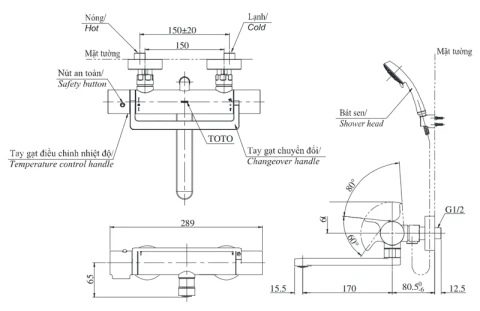 Ảnh Sen tắm nóng lạnh TOTO TBV03429V/TBW02005V 3