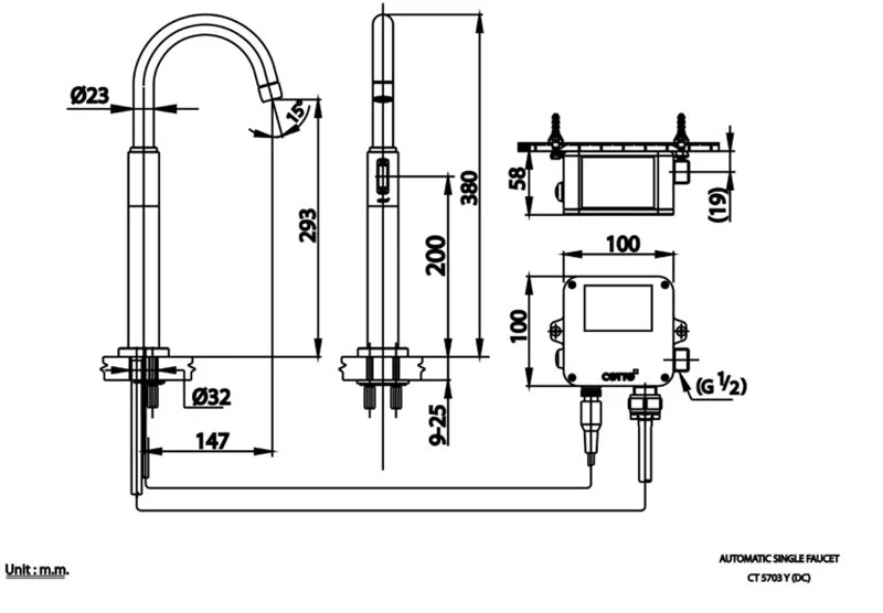 Ảnh Vòi chậu cảm ứng Cotto CT5703Y(AC) 2