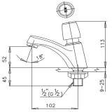 Vòi chậu 1 đường lạnh Cotto CT169(HM) 2