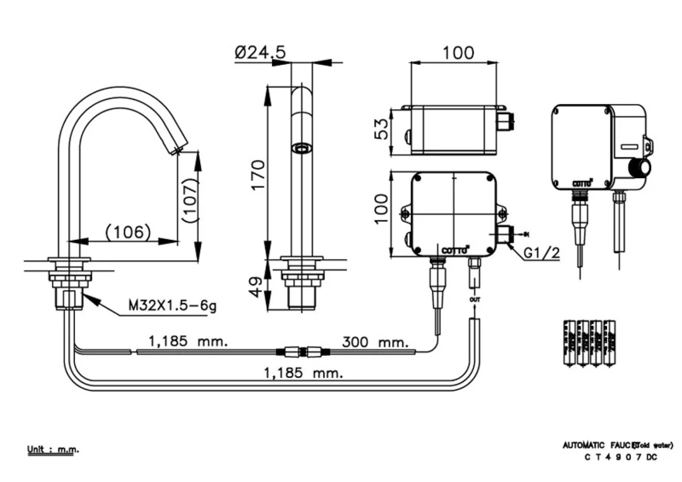 voi chau cam ung cotto ct4907dc