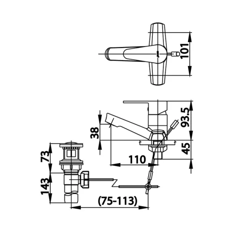 Ảnh Vòi chậu nóng lạnh Cotto CT2175AE 4