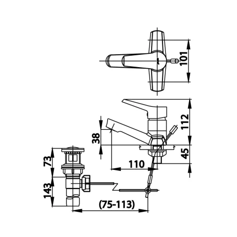 Ảnh Vòi chậu nóng lạnh Cotto CT2179AE 4