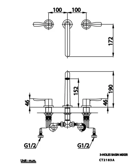 Ảnh Vòi chậu nóng lạnh Cotto CT2183A 2