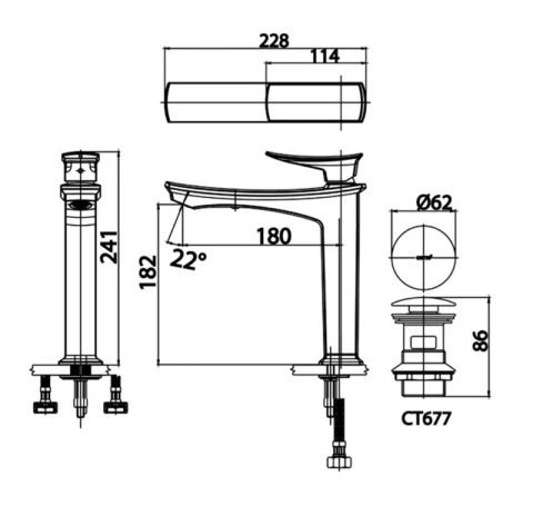 Ảnh Vòi chậu nóng lạnh Cotto CT2252A#BLBR 2
