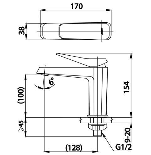 Ảnh Vòi chậu 1 đường lạnh Cotto CT1241A#BL 2