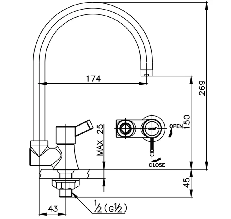 Ảnh Vòi rửa bát Cotto CT1094C33(HM) 2