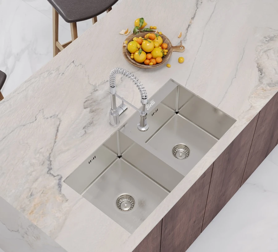 Ảnh Chậu Luxury âm bàn 2 hộc lệch BL8245AB2 3