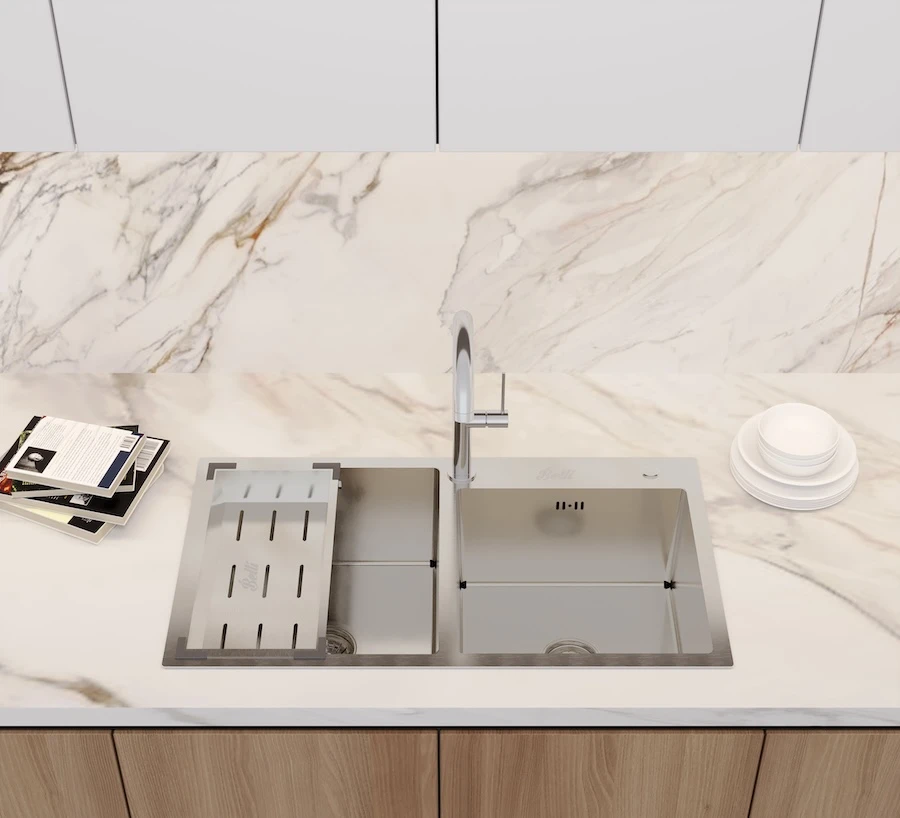 Chậu Luxyry 2 hộc lệch BL8245L