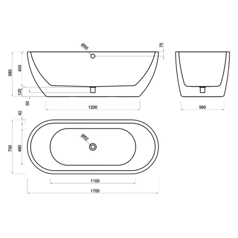 Ảnh Bồn tắm Belli HL6 AT803-17 2