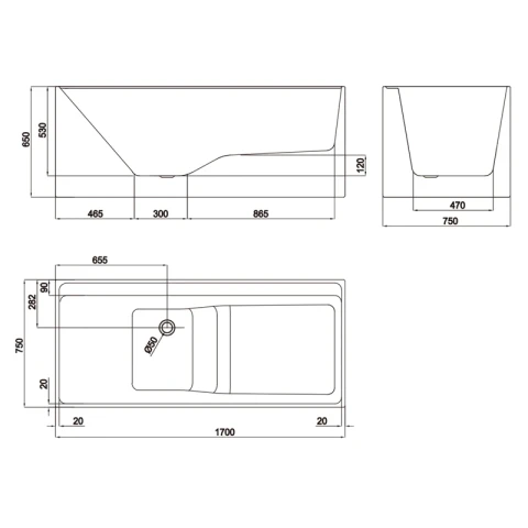 Ảnh Bồn tắm Belli HL6AT616-17 2