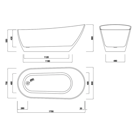 Ảnh Bồn tắm Belli HL6AT812-17 2