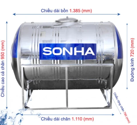 Ảnh Bồn nước Sơn Hà SHN 700 F720 Ngang 2