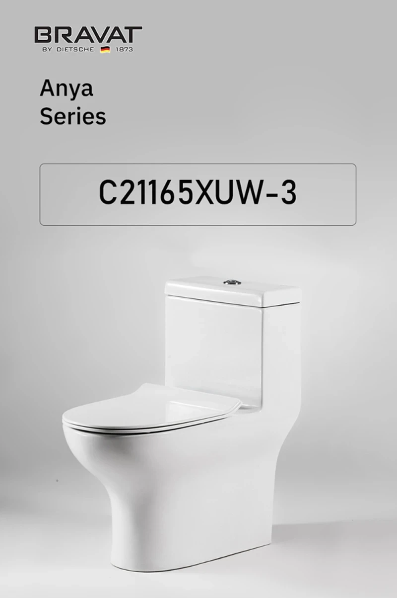 Ảnh Bồn cầu 1 khối Bravat C21165XUW-3 4