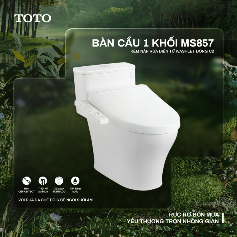 Bồn cầu điện tử TOTO MS857CDW17 chính hãng, giá mới nhất