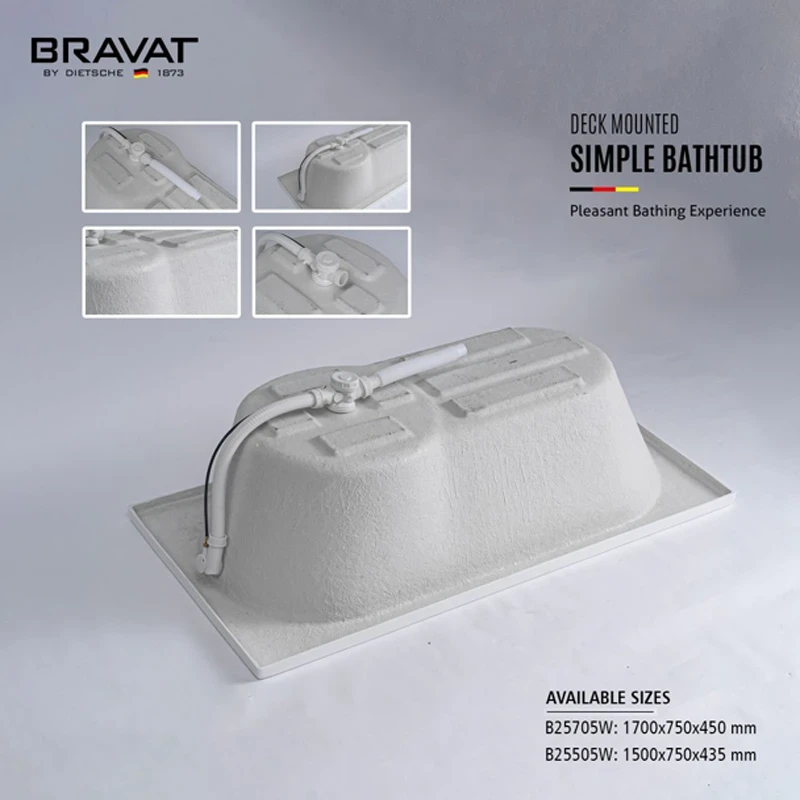 Ảnh Bồn tắm xây Bravat B25505W 3