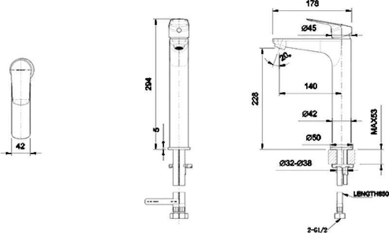 Ảnh Vòi chậu rửa Bravat F1429564CP-A-ENG 2