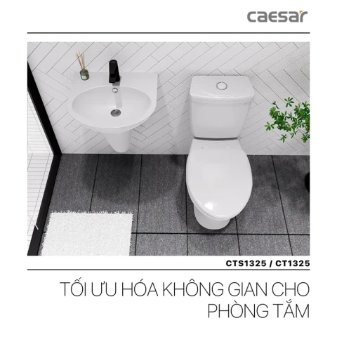 Ảnh Bồn cầu 2 khối Caesar CD1325/CTS1325  2