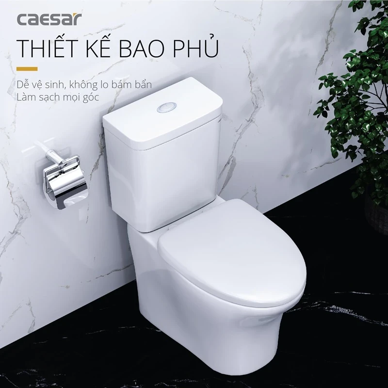 Ảnh Bồn cầu 2 khối Caesar CD1341 2